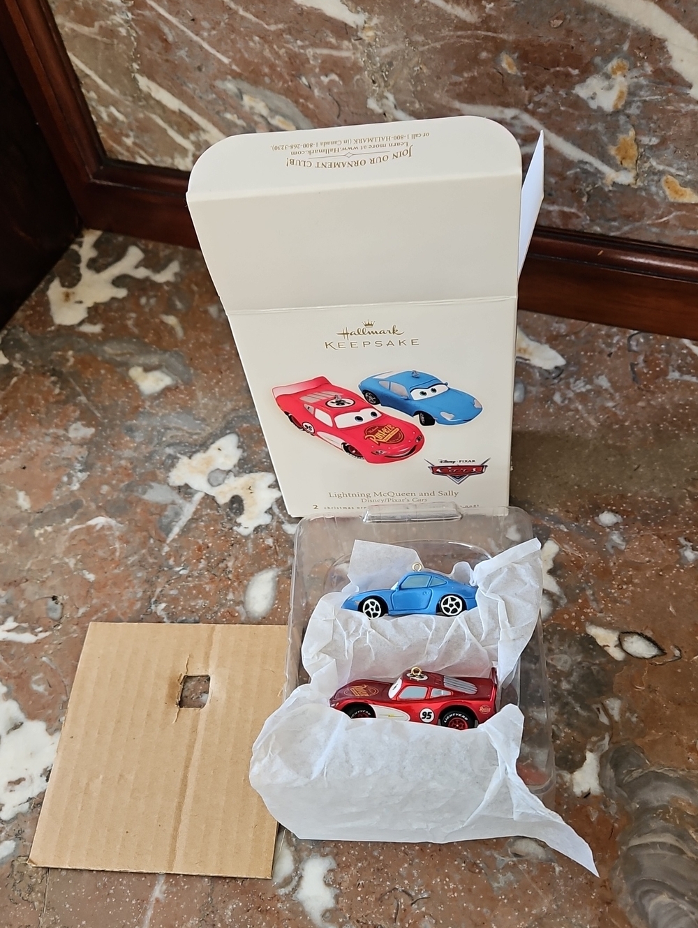 NWT 2007 Vintage Disney Cars Movie Lightning McQueen & Sally Ornaments